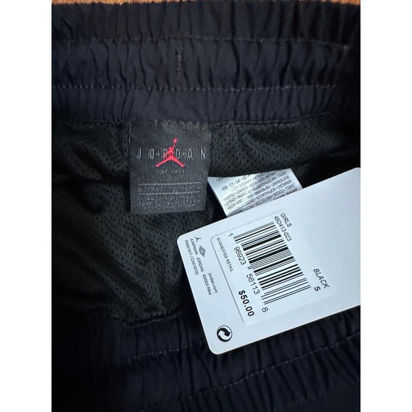 New Jordan Kids Black Cargo Pants Wide Leg Drawstring Waist Jumpman Logo YMD $50 - Picture 11 of 12